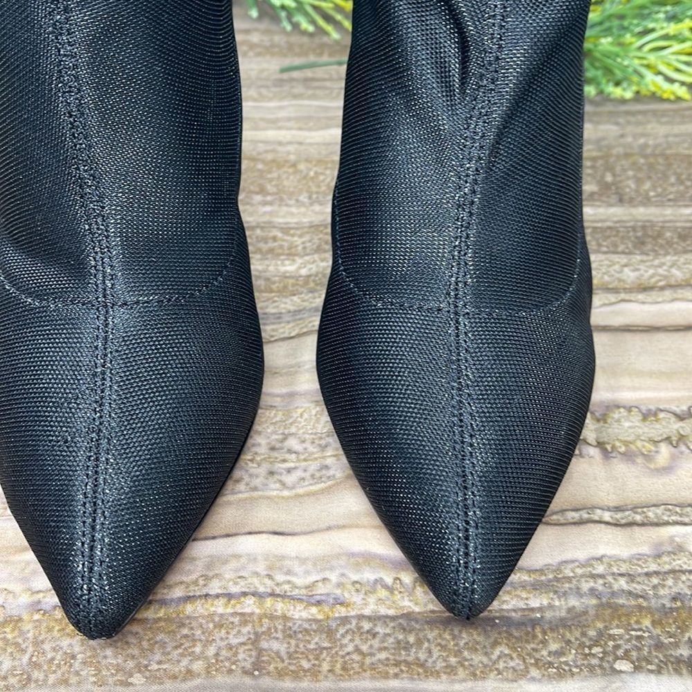 Badgley Mischka Womens Ronnie Fabric Pointed Toe Mid-calf Booties Size 6.5 - Picture 4 of 12